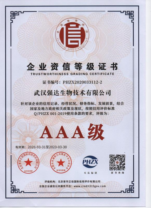 企业资信等级证书